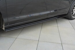 Seitenschweller Ansatz Cup Leisten für Renault Laguna mk 3 Coupe schwarz Hochglanz
