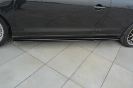 Seitenschweller Ansatz Cup Leisten passend für Renault Laguna mk 3 Coupe schwarz Hochglanz