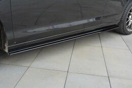 Seitenschweller Ansatz Cup Leisten passend für Renault Laguna mk 3 Coupe schwarz Hochglanz