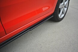 Seitenschweller Ansatz Cup Leisten passend für Skoda Rapid schwarz Hochglanz