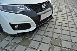 Cup Spoilerlippe Front Ansatz für Honda Civic Mk9 FL schwarz Hochglanz