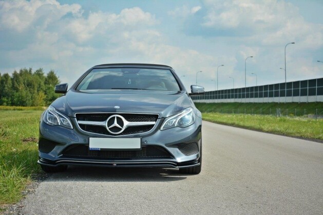 Cup Spoilerlippe Front Ansatz V.1 passend für Mercedes - Benz E Coupe / Cabrio C207 Facelift / A207 Facelit schwarz Hochglanz