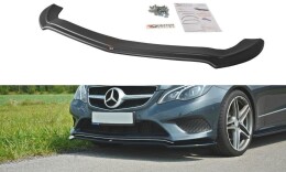 Cup Spoilerlippe Front Ansatz V.1 passend für Mercedes - Benz E Coupe / Cabrio C207 Facelift / A207 Facelit schwarz Hochglanz