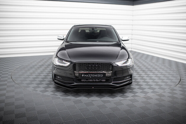 Cup Spoilerlippe Front Ansatz V.2 passend für Audi A4 S-Line / S4 B8 Facelift schwarz Hochglanz