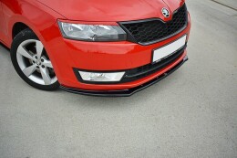 Cup Spoilerlippe Front Ansatz V.2 passend für Skoda Rapid schwarz Hochglanz