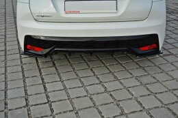Heck Ansatz Flaps Diffusor passend für Honda Civic Mk9 Facelift schwarz Hochglanz
