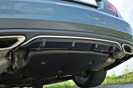 Heck Ansatz Diffusor passend für Mercedes - Benz E Coupe / Cabrio C207 Facelift / A207 Facelit schwarz Hochglanz