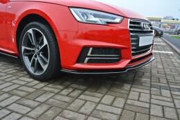 Cup Spoilerlippe Front Ansatz V.1 passend für Audi S4 / A4 S-Line B9 schwarz Hochglanz