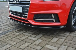 Street+ Spoilerlippe Front Ansatz V.2 passend für Audi S4 / A4 S-Line B9 schwarz Hochglanz
