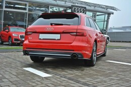 Mittlerer Cup Diffusor Heck Ansatz passend für Audi A4 B9 S-Line schwarz Hochglanz