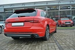 Heck Ansatz Flaps Diffusor für Audi A4 B9 S-Line Carbon Look