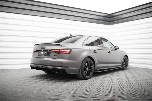 Heck Spoiler Aufsatz Abrisskante V.2 passend für Audi S4 / A4 Standard / S-Line / Competition Limousine B9 / B9 Facelift schwarz Hochglanz
