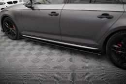 Seitenschweller Ansatz Cup Leisten passend für Audi S4 / A4 S-Line / A4 Competiton B9 schwarz Hochglanz