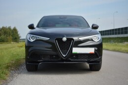 Street+ Spoilerlippe Front Ansatz V.1 passend für Alfa Romeo Stelvio Mk1 schwarz Hochglanz