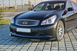 Cup Spoilerlippe Front Ansatz V.1 für Infiniti G37 Limo schwarz Hochglanz