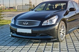 Cup Spoilerlippe Front Ansatz V.1 passend für Infiniti G37 Limousine schwarz Hochglanz