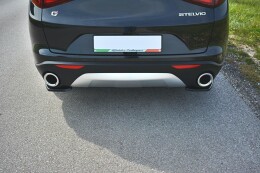 Heck Ansatz Flaps Diffusor passend für Alfa Romeo Stelvio schwarz Hochglanz