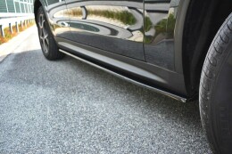 Seitenschweller Ansatz Cup Leisten für Alfa Romeo Stelvio Mk1 schwarz Hochglanz