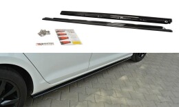 Seitenschweller Ansatz Cup Leisten für VW Golf Mk7 Standard schwarz Hochglanz