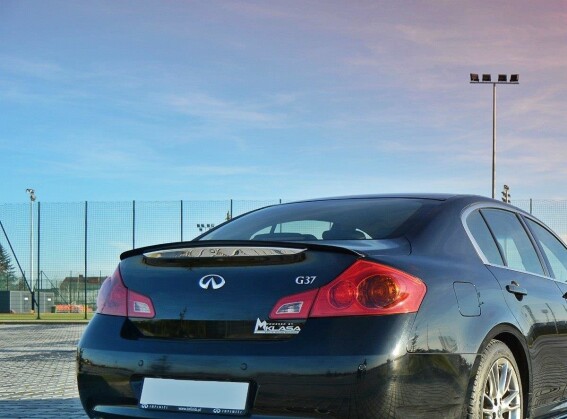 Heck Spoiler Aufsatz Abrisskante passend für Infiniti G37 Limousine schwarz Hochglanz