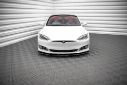 Cup Spoilerlippe Front Ansatz V.1 passend für Tesla Model S Facelift schwarz Hochglanz