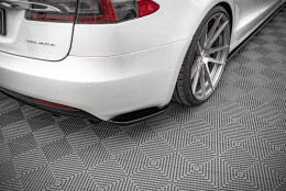 Heck Ansatz Diffusor Flaps Tesla Model S Facelift schwarz...