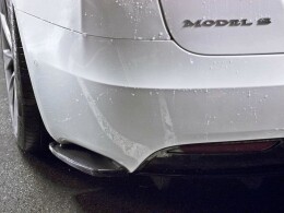 Heck Ansatz Flaps Diffusor für Tesla Model S Facelift schwarz Hochglanz
