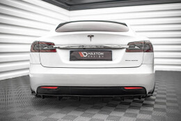 Heck Ansatz Diffusor für Tesla Model S Facelift schwarz Hochglanz
