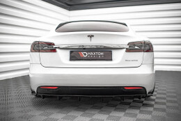 Heck Ansatz Diffusor passend für Tesla Model S Facelift schwarz Hochglanz
