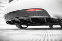 Heck Ansatz Diffusor passend für Tesla Model S Facelift schwarz Hochglanz