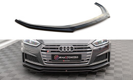 Cup Spoilerlippe Front Ansatz V.1 für Audi A5 F5 S-Line schwarz Hochglanz