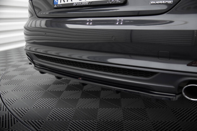 Street+ Mittlerer Diffusor Heck Ansatz passend für Audi A5 S-Line F5 Coupe / Sportback im RACE schwarz Hochglanz