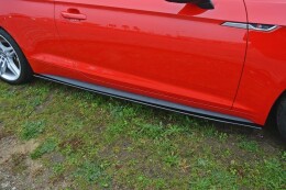 Seitenschweller Ansatz Cup Leisten passend für Audi S5 / A5 S-Line F5 Coupe schwarz Hochglanz