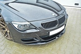 Cup Spoilerlippe Front Ansatz V.1 für BMW M6 E63 schwarz Hochglanz