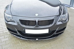 Cup Spoilerlippe Front Ansatz V.1 passend für BMW M6 E63 schwarz Hochglanz