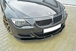 Cup Spoilerlippe Front Ansatz V.2 für BMW M6 E63 schwarz Hochglanz