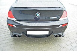 Heck Ansatz Flaps Diffusor für BMW M6 E63 schwarz Hochglanz