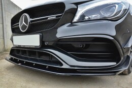 Cup Spoilerlippe Front Ansatz V.1 für Mercedes CLA A45 AMG C117 Facelift schwarz Hochglanz