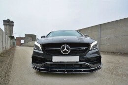 Street+ Spoilerlippe Front Ansatz V.1 passend für Mercedes CLA A45 AMG C117 FL schwarz Hochglanz