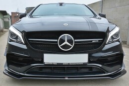 Cup Spoilerlippe Front Ansatz V.2 passend für Mercedes CLA A45 AMG C117 Facelift schwarz Hochglanz