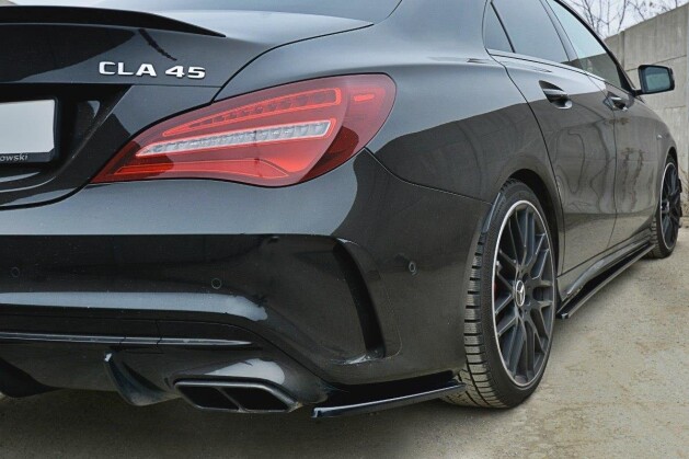 Heck Ansatz Flaps Diffusor für Mercedes CLA A45 AMG C117 FL schwarz Hochglanz