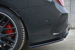 Heck Ansatz Flaps Diffusor passend für Mercedes CLA A45 AMG C117 Facelift schwarz Hochglanz