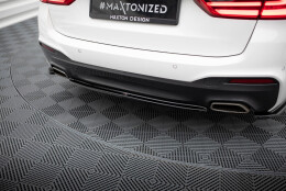 Mittlerer Cup Diffusor Heck Ansatz passend für BMW 5er G30/ G31 M-Paket schwarz Hochglanz