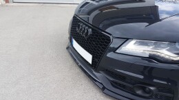 Cup Spoilerlippe Front Ansatz V.1 für Audi A7 Mk1 S-Line schwarz Hochglanz