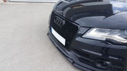 Street+ Spoilerlippe Front Ansatz V.1 passend für Audi S7 / A7 S-Line C7 schwarz Hochglanz