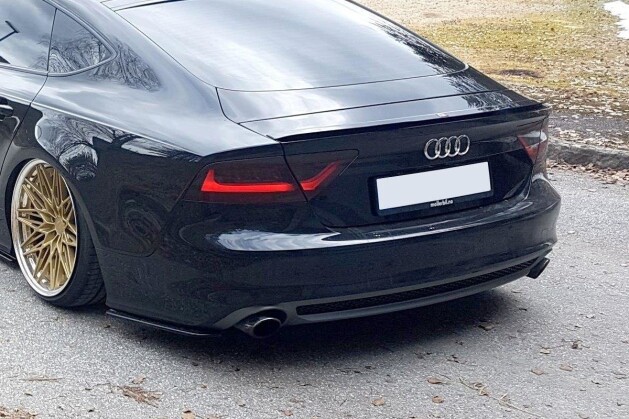 Heck Ansatz Flaps Diffusor V.1 für Audi A7 Mk1 S-Line schwarz Hochglanz