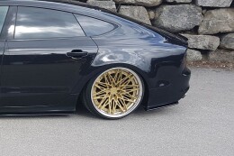 Heck Ansatz Flaps Diffusor V.1 passend für Audi A7 Mk1 S-Line schwarz Hochglanz