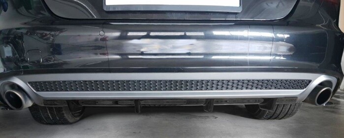Heck Ansatz Diffusor passend für Audi A7 Mk1 S-Line schwarz Hochglanz