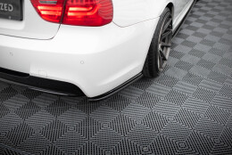 Heck Ansatz Flaps Diffusor passend für BMW 3er E90 M Paket schwarz Hochglanz