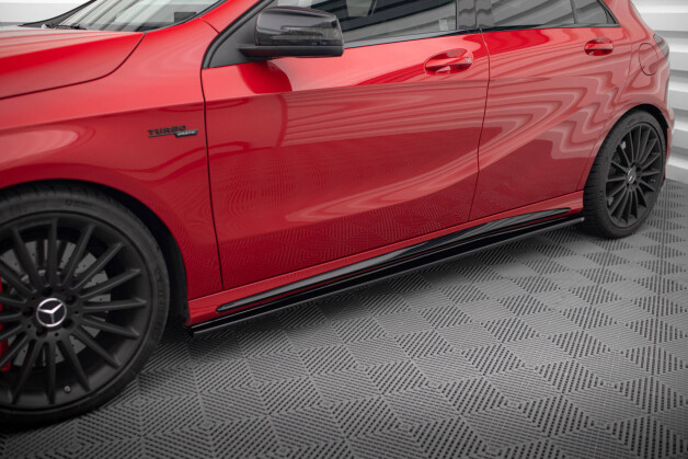 Seitenschweller Ansatz Cup Leisten passend für Mercedes A W176/ CLA 117 AMG/ CLA 117 AMG LINE Facelift schwarz Hochglanz